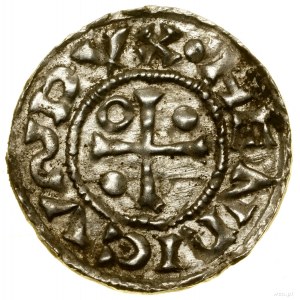 Denár, (985-995), Regensburg, mincovna Ag; Av: Kříž, v k...