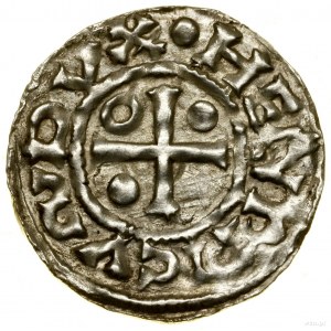 Denár, (985-995), Regensburg, mincovna Ag; Av: Kříž, v k...