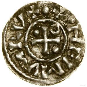 Denar, (985-995), Regensburg, Aljan-Münzer; Av: Kreuz, ...