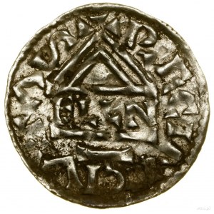 Denar, (985-995), Regensburg, Aljan-Münzer; Av: Kreuz, ...