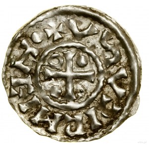 Denár, (985-995), Regensburg, mincovna Aljan; Av: Cross, ...