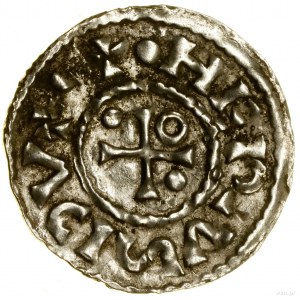 Denar, (985-995), Regensburg, Aljan-Münzer; Av: Kreuz, ...