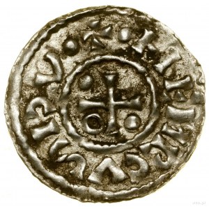 Denar, (985-995), Regensburg, Aljan-Münzer; Av: Kreuz, ...