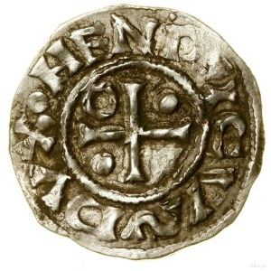 Denarius, (985-995), Regensburg, Mauro minter; Av: Cross, ...