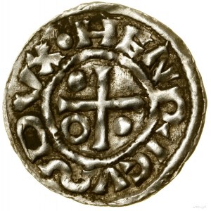 Denár, (985-995), Regensburg, mincovna Sigu; Av: Kříž, w...