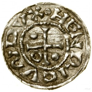 Denár, (985-995), Regensburg, mincovňa Sigu; Av: kríž, w...