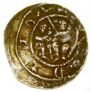 Denár, (1138-1146); Av: Princ na tróne s mečom v l...