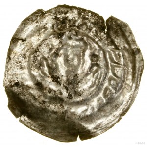 Brakteat, (počátek 13. století); korunovaná hlava naproti,...