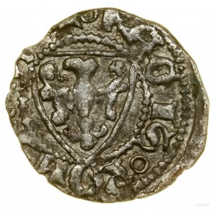 Denar, (ok. 1320-1333), Kraków; Aw: Ukoronowana długowł...