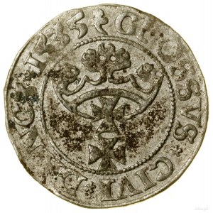 Pfennig, 1535, Danzig; Initialen: auf Vorderseite und Rückseite....