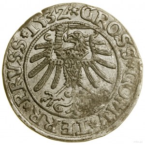 Pfennig, 1532, Torun; Legendenstummel PRVSS / PRVSS; Weiß...