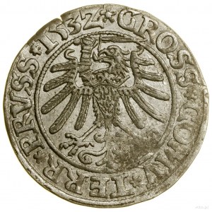 Groš, 1532, Toruň; legenda PRVSS / PRVSS; biely...