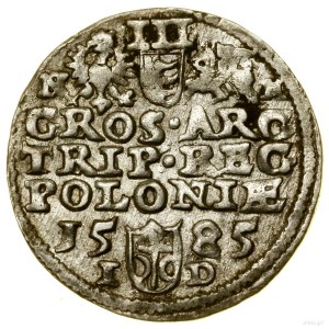 Trojak, 1585, Olkusz; wariant z inicjałami N - H (Mikoł...