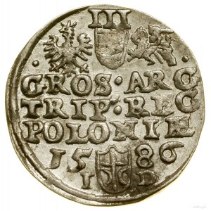 Trojak, 1586, Olkusz; odmiana z ligaturą NH (Mikołaj He...