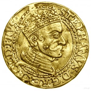 Ducat, 1582, Gdansk; Av: Bust of the king to the right, STEPH...
