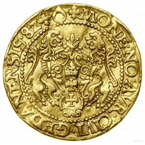 Ducat, 1582, Gdansk; Av: Bust of the king to the right, STEPH...