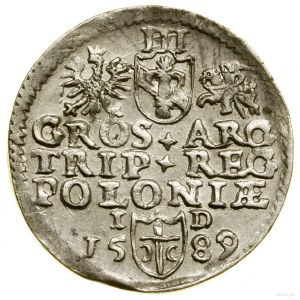 Trojak, 1589, Olkusz; końcówka legendy LIT, poziomy zna...