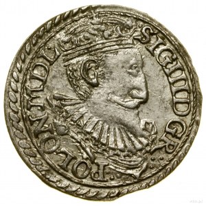 Trojak, 1597, Olkusz; nowy typ popiersia króla (korona ...