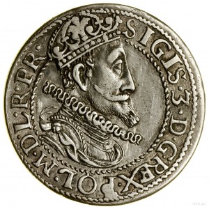 Ort, 1615, Gdańsk; duża głowa króla (popiersie z kryzą)...