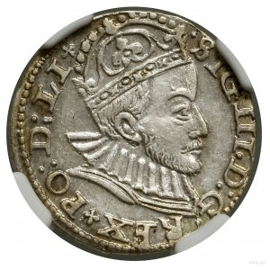 Trojak, 1588, Ryga; małe popiersie króla AU58