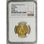 Ducat, 1658, Gdansk; Av: Bust of the ruler to the right, IOH ...