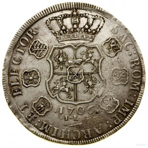 Thaler, 1706 ILH, Dresden; Av: Bust of the king to the right, D....