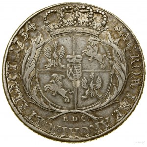 Thaler, 1754 EDC, Leipzig; Av: Büste des Königs nach rechts, D ...