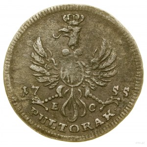 Półtorak, 1755 EC, Lipsk; Kahnt 698, Kop. 2089 (R4), Me...