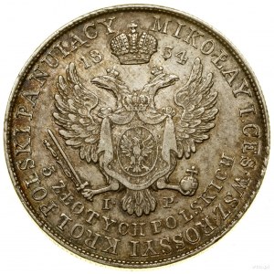 5 Gold, 1834 IP, Warschau; mit Initialen IP unter Eagle....