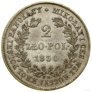 2 gold, 1830 FH, Warsaw; under a wreath of oak leaves....