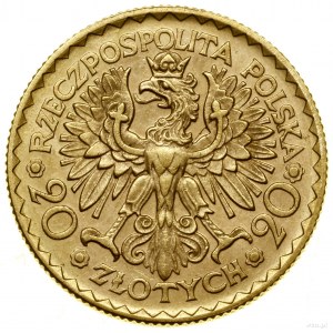 20 Zloty, 1925, Warschau; Münze zum Gedenken an die 9...