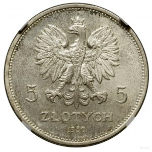 5 zloty, 1930, Warsaw; Banner - 100th Anniversary of Powstan...