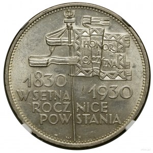 5 Zloty, 1930, Warschau; Banner - 100. Jahrestag der Machtübernahme...