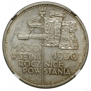 5 złotych, 1930, Warszawa; Sztandar - 100-lecie Powstan...