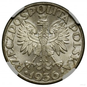 5 Gold, 1936, Warschau; Segelschiff; Cop. 2962 (R), Pa...