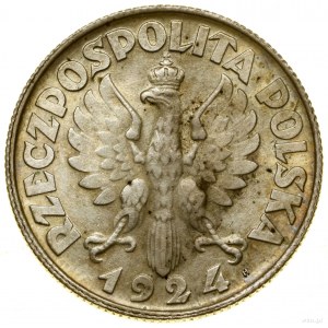 2 gold, 1924 H, Birmingham; bust of a woman with an ear...