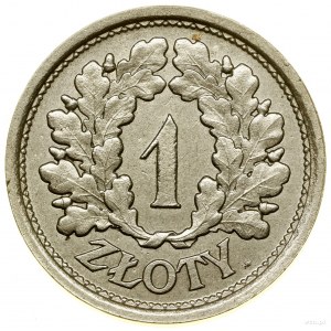 1 złoty, 1928, Warszawa; nominał w wieńcu dębowym, bez ...