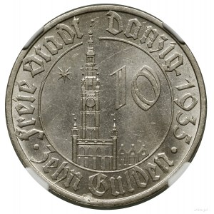 10 guldenów, 1935, Berlin; Ratusz Gdański; AKS 7, CNG 5...