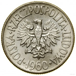 5 złotych, 1960, Warszawa; statek „Waryński” - tło bez ...