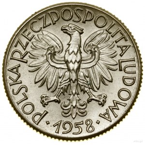1 gold, 1958, Warsaw; Oak leaves, relief inscription PRÓ...