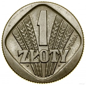 1 złoty, 1958, Warszawa; Kwadrat z kłosami zboża, na re...
