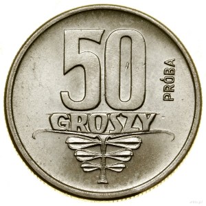 50 groszy, 1958, Warszawa; Wstęga, na rewersie wypukły ...