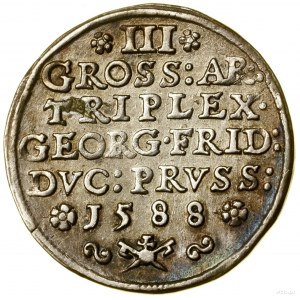 Trojak, 1588, Królewiec; Iger Pr.88.1.a (R3), Slg Marie...