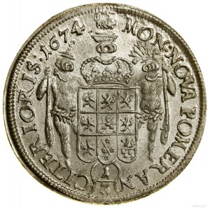 1/3 talara (1/2 guldena), 1674, Szczecin; pod popiersie...