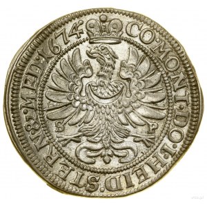 6 krajcarów, 1674 SP, Oleśnica; litery S P (inicjały Sa...