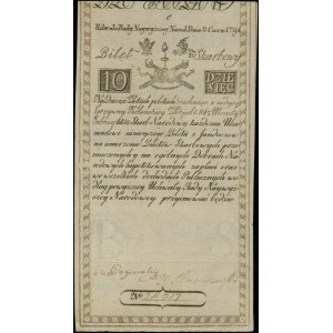 10 złotych polskich, 8.06.1794; seria C, numeracja 3461...