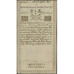 10 złotych polskich, 8.06.1794; seria D, numeracja 3469...