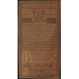 50 polnische Zloty, 8.06.1794; Serie B, Nummerierung 1524....