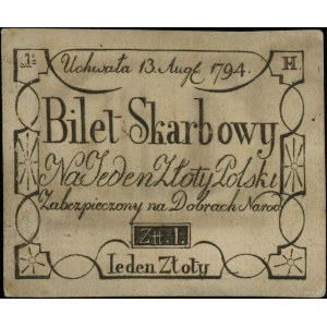 1 złoty polski, 13.08.1794; litera H; Lucow 42 - ale ni...