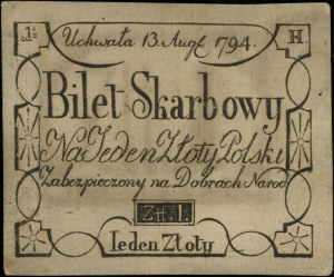 1 złoty polski, 13.08.1794; litera H; Lucow 42 - ale ni...